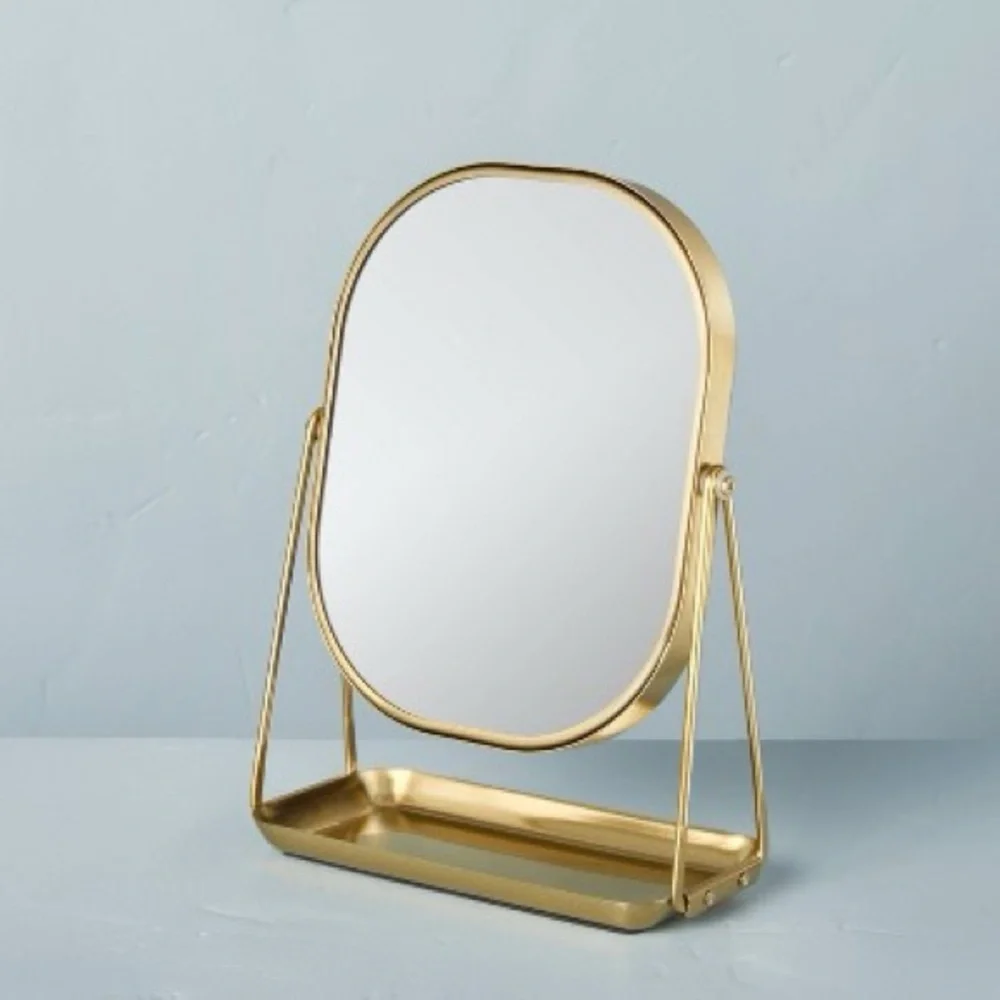 Hearth & Hand Magnolia Brass Vanity Flip Mirror with Tray